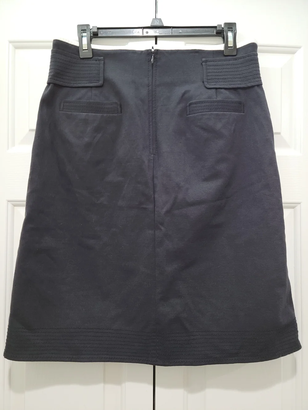 Ann Taylor Black A-Line Skirt with Gold Buckle - Picture 3 of 12